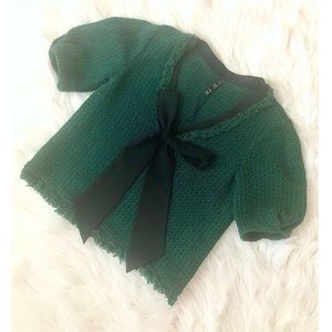 💕SOLD💕.Zara Trafaluc Tweed Crop Blouse